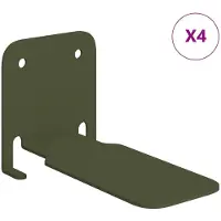 vidaXL Onzichtbare Zwevende Plank 4 st Olijf Groen 6 x 11 x 6,5 cm