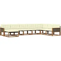 vidaXL Buiten bank set 8 st Natuurlijk en Crème Massief Acacia Hout