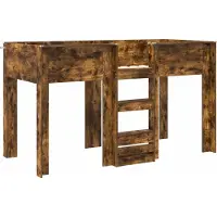 vidaXL Stapeld bed voor kids Rook Eiken 75 x 190 cm Bewerkt hout