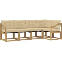 vidaXL Buiten bank set 5 st Wit en Beige