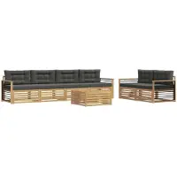 vidaXL Buiten bank set 7 st Wit en antracietkleurig Polyester