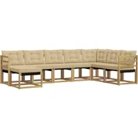 vidaXL Buiten bank set 8 st Wit en Beige