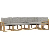 vidaXL Buiten bank set 6 st Wit en Lichtgrijs