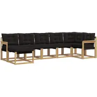 vidaXL Buiten bank set 7 st Wit en zwart