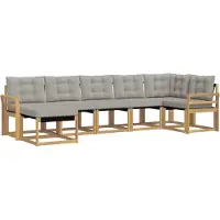 vidaXL Buiten bank set 7 st Wit en Lichtgrijs