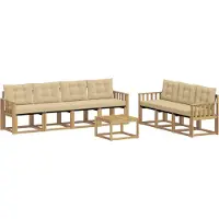 vidaXL Buiten bank set 8 st Wit en Beige