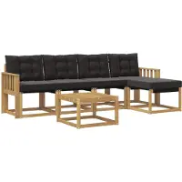vidaXL Buiten bank set 6 st Wit en zwart