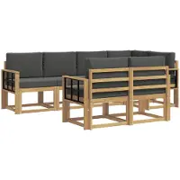 vidaXL Buiten bank set 7 st Wit en antracietkleurig Polyester