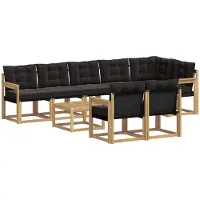 vidaXL Buiten bank set 9 st Wit en zwart