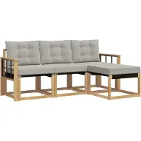 vidaXL Buiten bank set 4 st Wit en Lichtgrijs