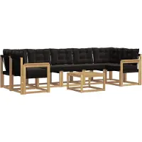 vidaXL Buiten bank set 8 st Wit en zwart