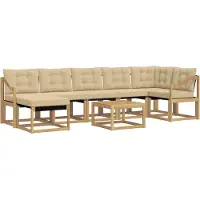 vidaXL Buiten bank set 8 st Wit en Beige
