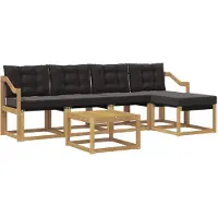 vidaXL Buiten bank set 6 st Wit en zwart