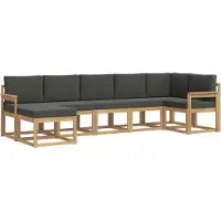 vidaXL Buiten bank set 7 st Wit en antracietkleurig Polyester