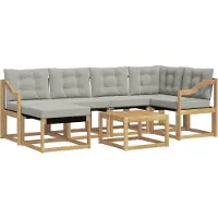 vidaXL Buiten bank set 7 st Wit en Lichtgrijs
