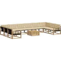 vidaXL Buiten bank set 11 st Wit en Beige