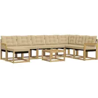 vidaXL Buiten bank set 9 st Wit en Beige