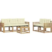 vidaXL Buiten bank set 6 st Wit en crèmekleurig