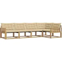 vidaXL Buiten bank set 5 st Wit en Beige