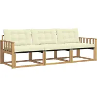 vidaXL Buiten bank set 3 st Wit en crèmekleurig