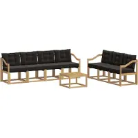 vidaXL Buiten bank set 8 st Wit en zwart