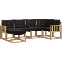 vidaXL Buiten bank set 6 st Wit en zwart