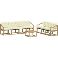 vidaXL Buiten bank set 8 st Wit en crèmekleurig