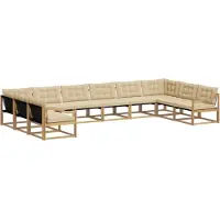 vidaXL Buiten bank set 10 st Wit en Beige