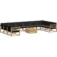 vidaXL Buiten bank set 11 st Wit en zwart