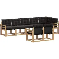 vidaXL Buiten bank set 8 st Wit en zwart