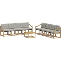 vidaXL Buiten bank set 9 st Wit en Lichtgrijs