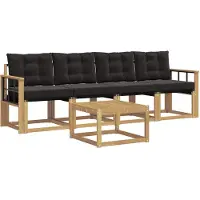 vidaXL Buiten bank set 5 st Wit en zwart