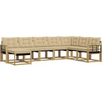 vidaXL Buiten bank set 8 st Wit en Beige
