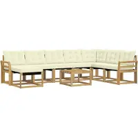 vidaXL Buiten bank set 9 st Wit en crèmekleurig