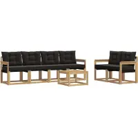 vidaXL Buiten bank set 7 st Wit en zwart