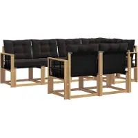 vidaXL Buiten bank set 7 st Wit en zwart