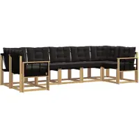 vidaXL Buiten bank set 7 st Wit en zwart