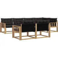 vidaXL Buiten bank set 7 st Wit en zwart