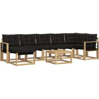 vidaXL Buiten bank set 8 st Wit en zwart