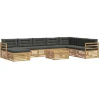 vidaXL Buiten bank set 9 st Wit en antracietkleurig Polyester