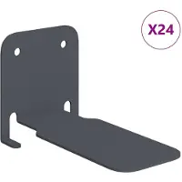 vidaXL Zwevende plank met plank 24 pcs Antraciet 6 x 10,8 x 6,6 cm