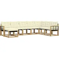 vidaXL Buiten bank set 8 st Wit en crèmekleurig