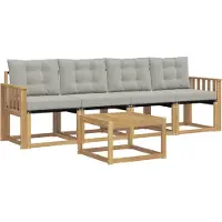 vidaXL Buiten bank set 5 st Massief Acaciahout en Textilene