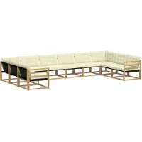 vidaXL Buiten bank set 10 st Wit en crèmekleurig
