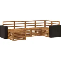 vidaXL Buiten bank set 6 st Naturel Polyester