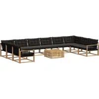vidaXL Buiten bank set 11 st Wit en zwart