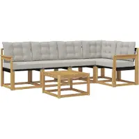 vidaXL Buiten bank set 6 st Wit en Lichtgrijs