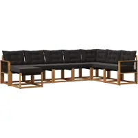 vidaXL Buiten bank set 8 st Naturel en Zwart