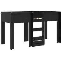 vidaXL Stapeld bed voor kids Zwart Eiken 75 x 190 cm Bewerkt hout