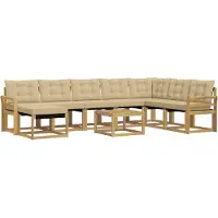 vidaXL Buiten bank set 9 st Wit en Beige